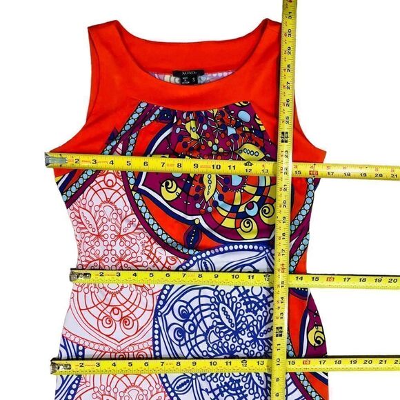 XOXO Multicolor Abstract Print Pullover Sleeveless Stretchy Dress Sz S - Picture 10 of 12
